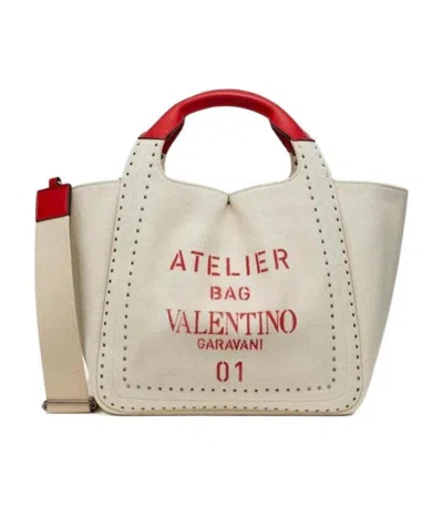Valentino Garavani Atelier Shopping Bag In Neutral