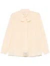 Valentino Attached-scarf Shirt In Neutrals