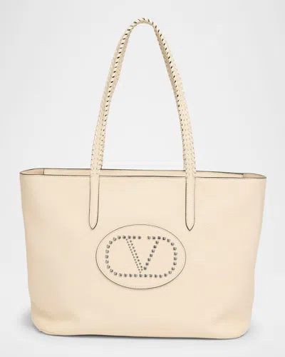 Valentino Garavani Avec Toi Rivet Vlogo Leather Tote Bag