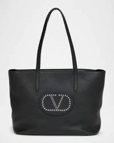 Valentino Garavani Avec Toi Rivet Vlogo Leather Tote Bag