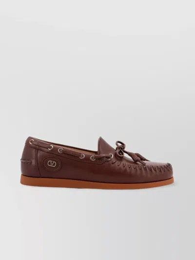 VALENTINO GARAVANI AVENUE PALM LEATHER LOAFERS