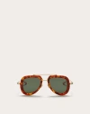 Valentino V-lstory - Honey Tortoise / Light Gold Sunglasses In グリーン/マルチカラー