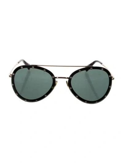 Pre-owned Valentino Aviator Tinted Sunglasses In Brown
