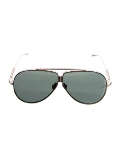 Pre-owned Valentino Aviator Tinted Sunglasses In Gold
