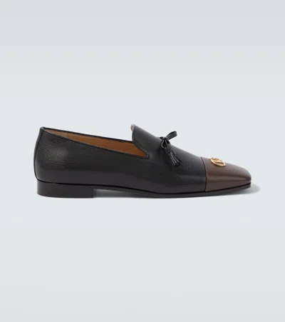 Valentino Garavani Valentino Babouchoes Vlogo Loafers In Leather In Black