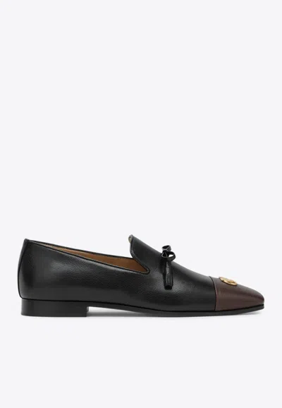 VALENTINO GARAVANI BABOUCHOES VLOGO LEATHER LOAFERS