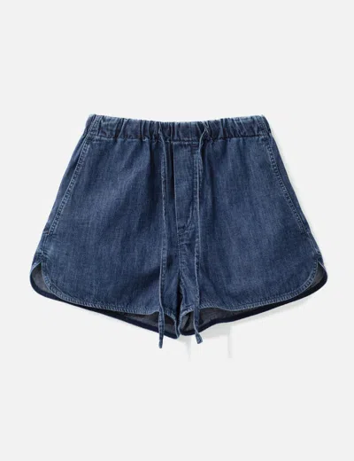 Valentino Baby Denim Shorts In Blue