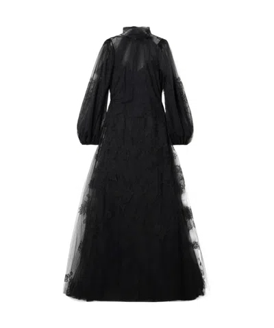 Valentino Backless Decal Dress Dress In Black