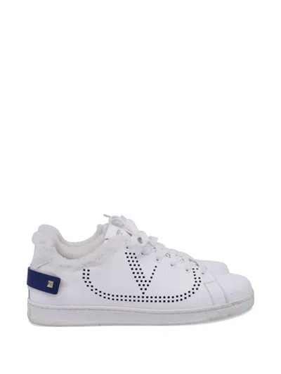 Pre-owned Valentino Garavani Backnet Sneakers In White