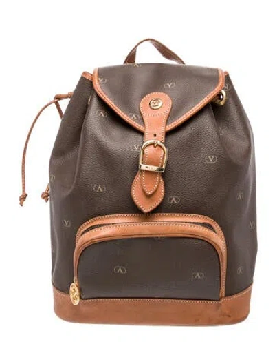 Pre-owned Valentino Garavani Backpack In Brown