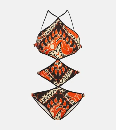 VALENTINO MINI BANDANA HALTERNECK SWIMSUIT