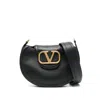 Valentino Vlogo Signature-plaque Shoulder Bag In Black