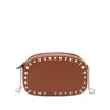 Valentino Garavani Rockstud Mini Shoulder Bag In Brown