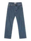 Valentino Straight-leg Washed Jeans In Azul
