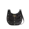 Valentino Garavani Small Hoboho Chevron Quilted Shoulder Bag With Studs In Black