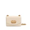 Valentino Leather Vlogo Signature Shoulder Bag In Neutral