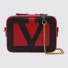 Valentino Red And Black Leather Crossbody Bag