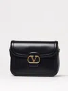 Valentino Garavani Black Shoulder Bag With Vlogo Detail On The Front In Leather Man In Black