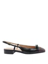 Valentino Valet Du Roi Leather Slingback Ballerina Flat In Black