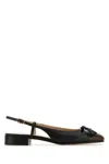 Valentino Valet Du Roi Leather Slingback Ballerina Flat In White