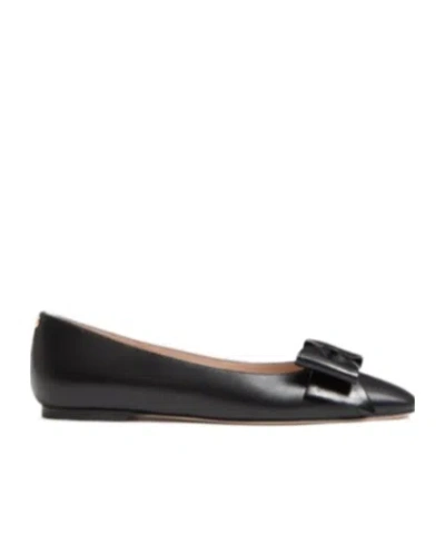 Valentino Garavani Valentino Bowow Round Toe Slip-on Ballet Flats In Black