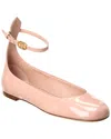 Valentino Tan Go Patent Flat In Pink