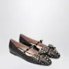 Valentino Ballerina Mary-jane Bowow With Studs In Black