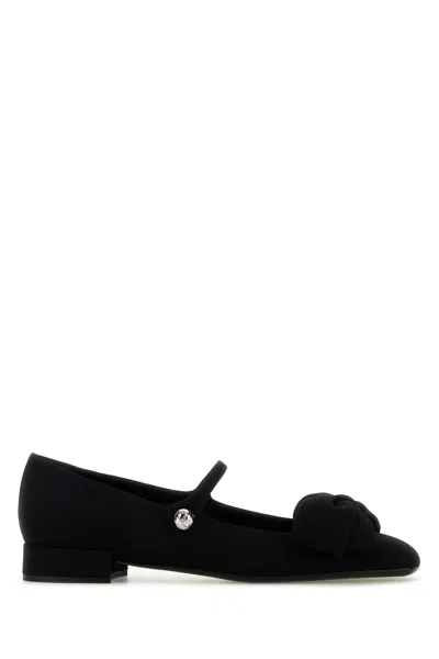 VALENTINO GARAVANI VALENTINO GARAVANI BLACK CREPE BOWJANE BALLERINAS