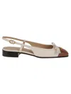 Valentino Garavani 'valet Du Roi' White Ballet Flats With Vlogo Plaque On The Front And Adjustable L In White