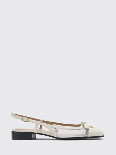 Valentino Garavani Valet Du Roi Tasseled Leather And Mesh Slingback Ballet Flats In White
