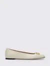 Valentino Garavani Vlogo White Lamb Leather Goat Leather Classic Ballet Flats In Neutral
