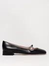 Valentino Embellished Leather Mary Jane Flats In Black
