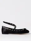 Valentino Rockstud Strappy Ballets In Black