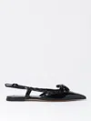 Valentino Rockstud Bow Slingback Ballerina In Patent Leather With Tone-on-tone Studs In Schwarz