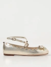 Valentino Rockstud Ballet Flats In Metallic Leather In Grey