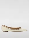 Valentino Garavani Womens Rockstud Pointed-toe Leather Flats White/comb