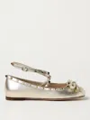 Valentino Rockstud Ballet Flats In Metallic Leather In Silver