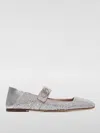 Valentino Garavani Woman Ballet Flats Silver Size 8 Leather In Silver