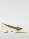 Valentino Ivory Kid Leather Ballerinas With Crystal Flower In White