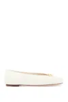 Valentino Vlogo Medallion Calfskin Ballerina Flats In White