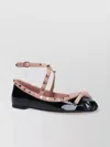 Valentino Ballet Flats With Ankle Strap And Bow Detail In Black