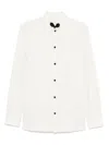 Valentino Shantung Shirt With Decorative Disc Buttons In Nude