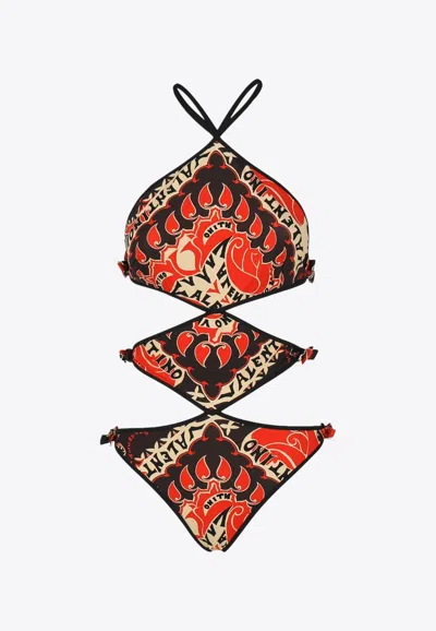 VALENTINO BANDANA PRINT ONE-PIECE SWIMSUIT