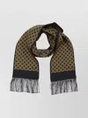 Valentino Bandeau Scarf With Fringe Detailing And Geometric Pattern
