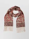 Valentino Bandeau Scarf With Fringed Edges And Paisley Pattern