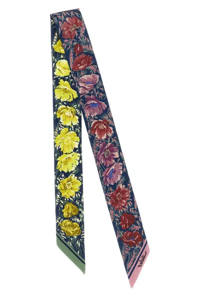 Valentino Long Scarf Apres Lhiver Poppies Motif In Multi