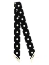 Valentino Slim Polka Dot Scarf With Contrast Edging In Black