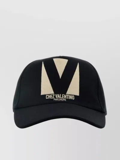 Valentino Garavani Baseball Cap Cotton Curved Brim In Black
