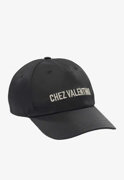 Valentino Garavani Baseball Cap With Embroidered-logo In Black