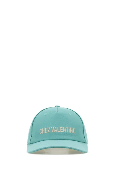 VALENTINO GARAVANI VALENTINO GARAVANI LIGHT BLUE COTTON BASEBALL CAP